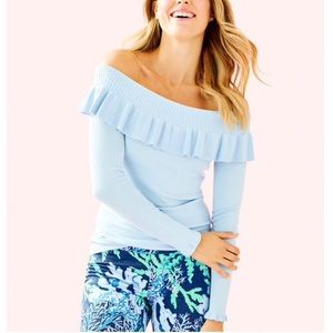 Lilly Pulitzer siesta off the shoulder sweater